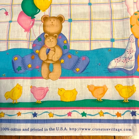 Vintage 1999 Leslie Beck Cranston Print Sewing Quilting 1yd+ Bunny Bears Border - Picture 3 of 8